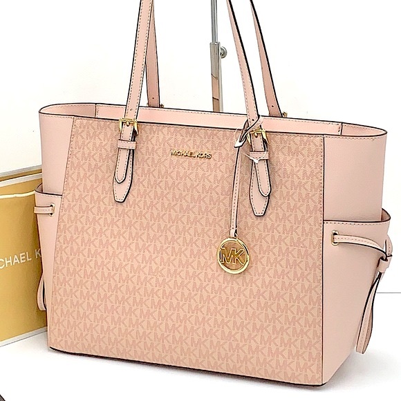 MICHAEL KORS GILLY LARGE DRAWSTRING TRAVEL TOTE BALLET SIGNATURE COLOR - Picture 1 of 16